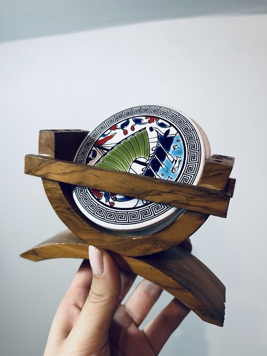 Porcelanowe 3 szt podkladki grecja hellada antyk