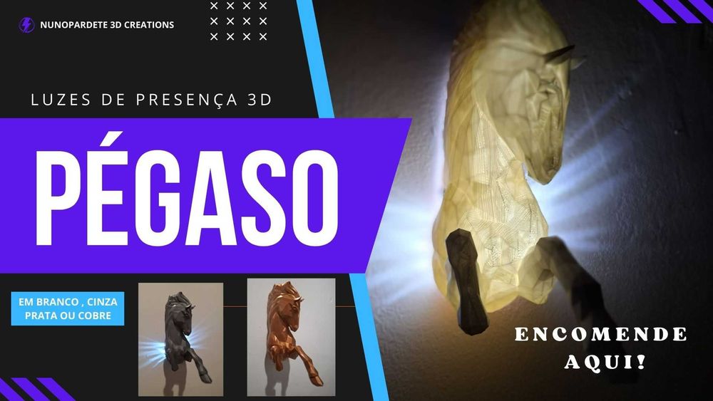 Luzes de Presença, a pilhas. feitas em impressoras 3D