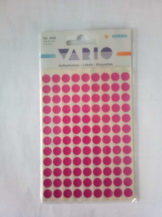 Etiquetas adesivas redondas de 8 e 13 mm