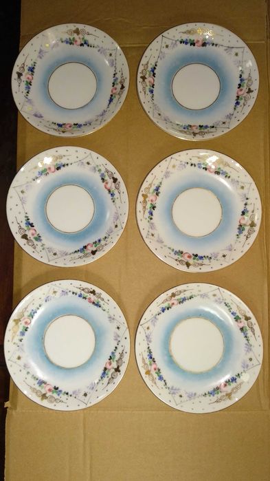 5 pratos antigos, porcelana alemã  ou francesa