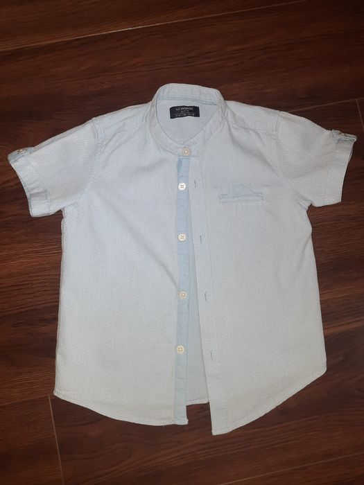 Рубашка летняя с круглым воротником, рубашка с коротким рукавом 4 года