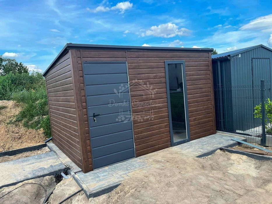 Schowek Domek Ogrodowy 3,5x2,5m  Okno Drewnopodobny spad w tył  ID702