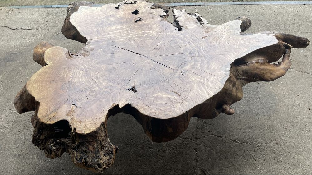 Ława jesionowa, stolik kawowy185x185 cm, monolit, unikat