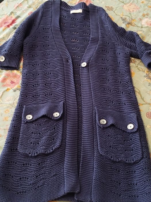 Granatowy sweter kardigan długi Nougat XL 42