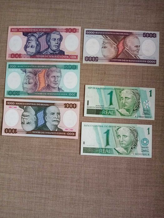 BRASIL 11 Notas 6 NÃO Circuladas e 5 USADAS BEM CONSERVADAS ver fotos