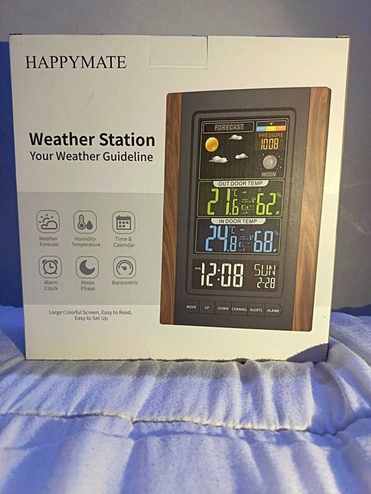Estação Meteorológica Digital Happymate – Ecrã Colorido e Sensor Exterior