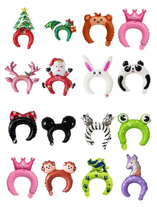 Надувной ободок на голову, шар-обруч с животными для праздников