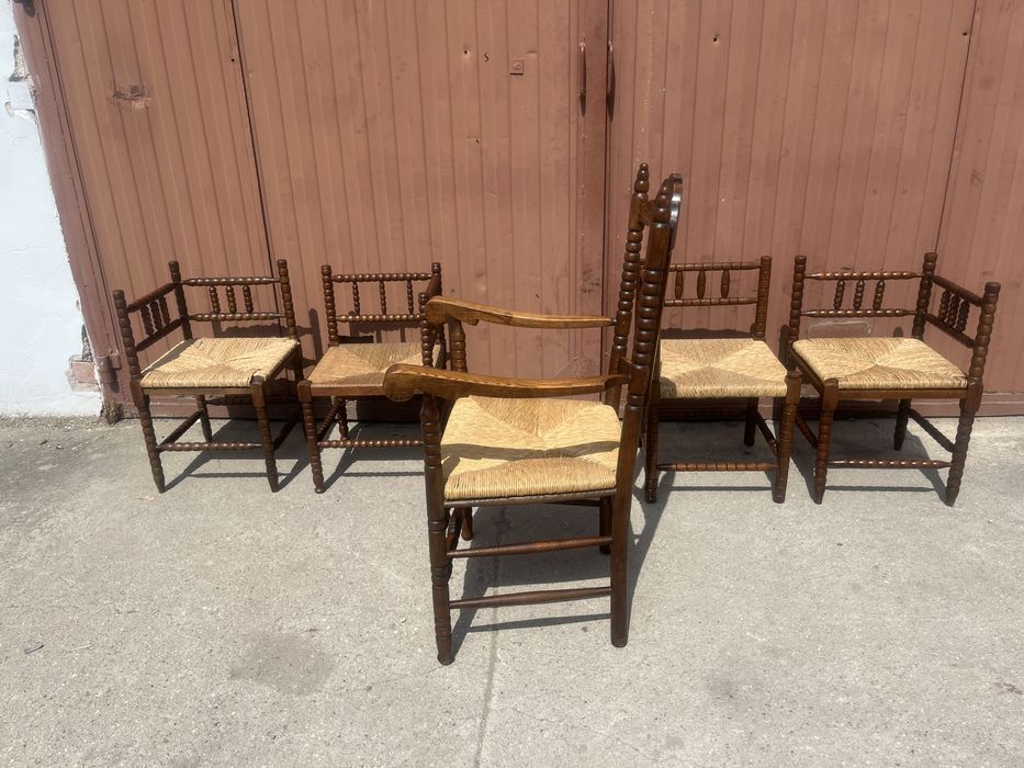 Krzesła tkackie narożne dębowe lite drewno