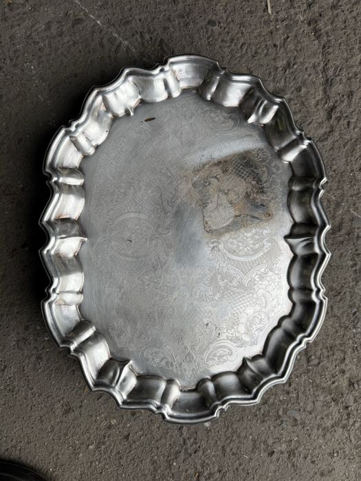 Stara zabytkowa taca tacka silver plate since 1 7 7 9