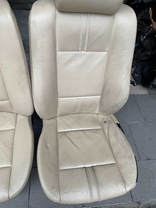 Bmw x3 e83 skóra krem komplet foteli boczki Europa przed lift lędźwie