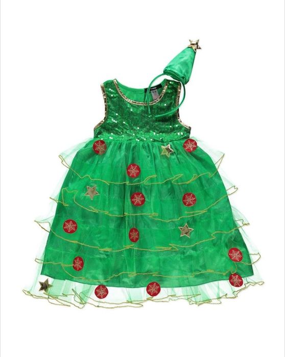 Карнавальна сукня Ялинка + обруч від George. На 3-4 роки