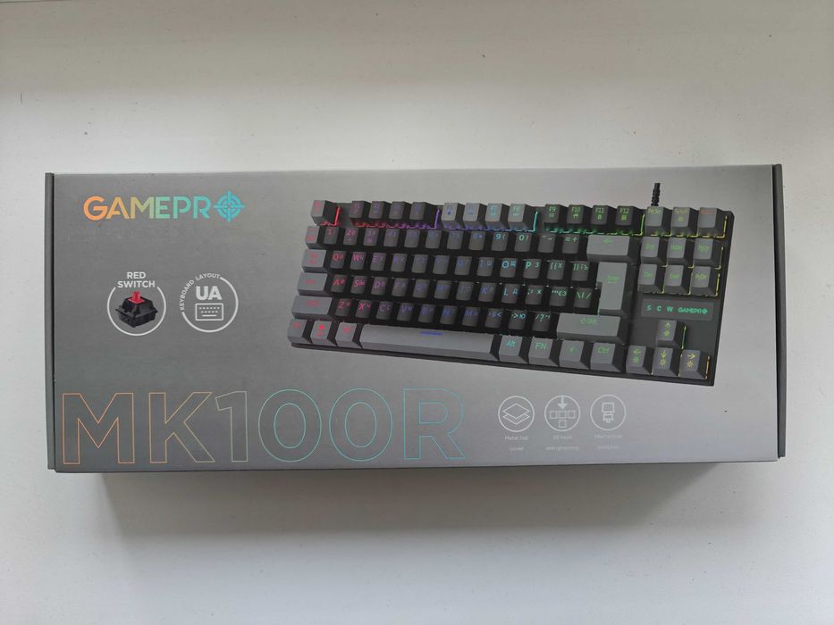 Клавіатура GamePro MK100R Red Switch LED USB Black/Grey