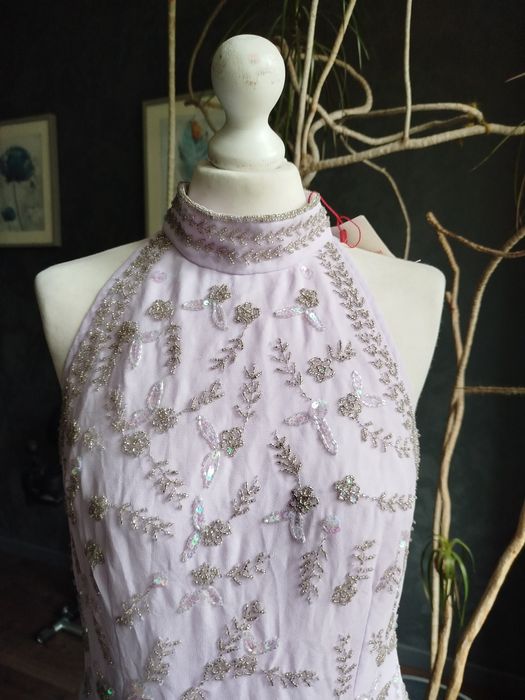 Liliowa wieczorowa bluzka 40