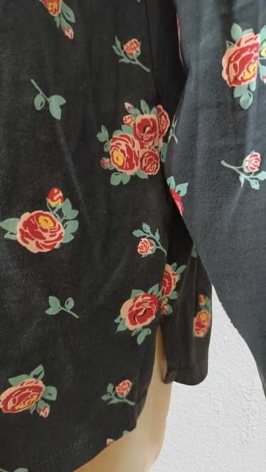 Nowa bawełniana szara bluzka w kwiatowy print 44/46 Bonprix