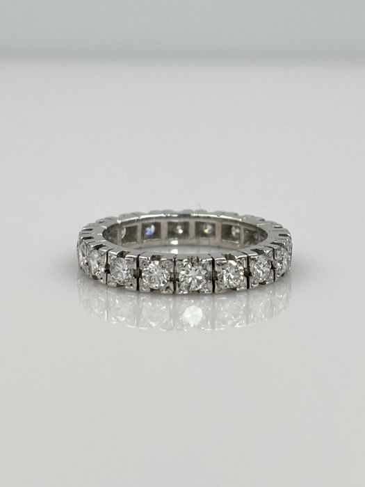 Obrączka 1,05ct z naturalnymi diamentami, brylantami. Pierścionek eternity Certyfikat