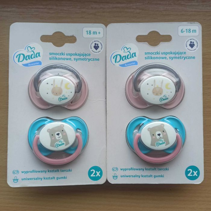 4 smoczki uspokajające 6-18 m i 18 m