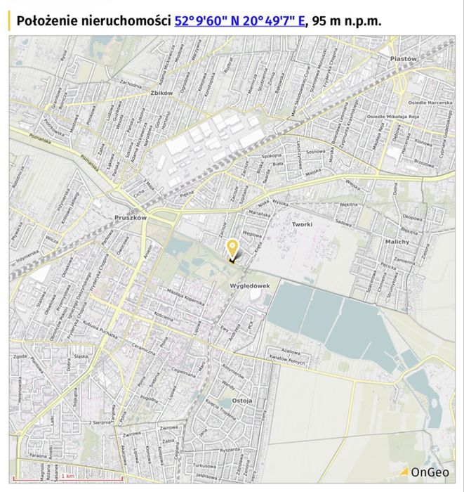 Sprzedam działke budowlana – 1009 m² – Pruszków nad Utratą)