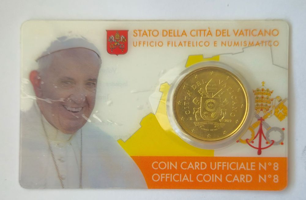 moeda Vaticano, Papa Francisco I , 50  Cêntimos Nr°8, 2017 euro coincard
