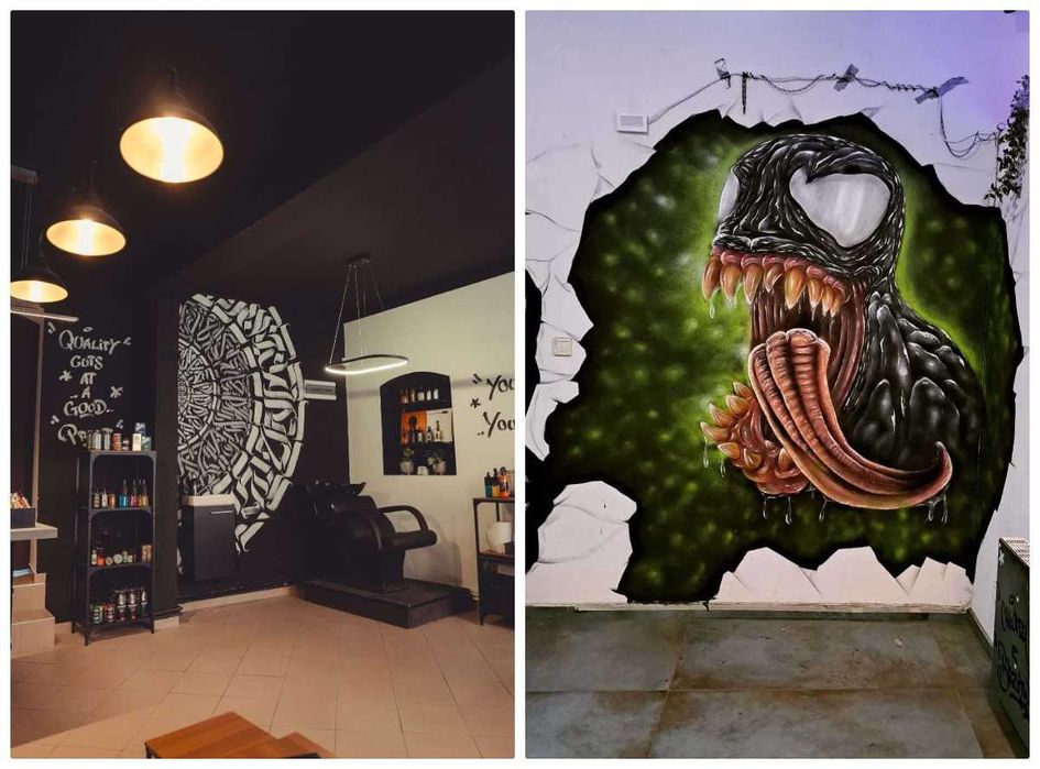 Malowanie artystyczne, graffiti, mural, obraz, reklama, 3D