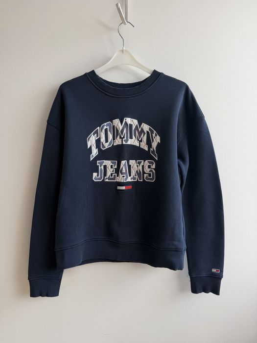 Bluza Tommy Jeans XXS Crewneck Granatowa Vintage Haft Boxy