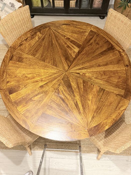 mesa, jantar, refeição, sala, teca, oriental, area, rustica