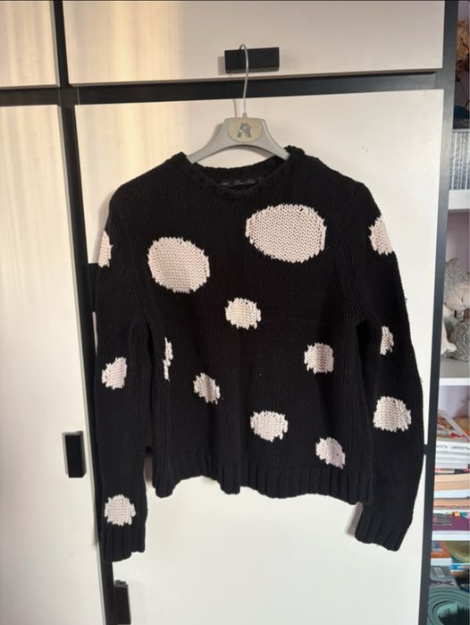 Czarny sweter w kropki Zara Knit