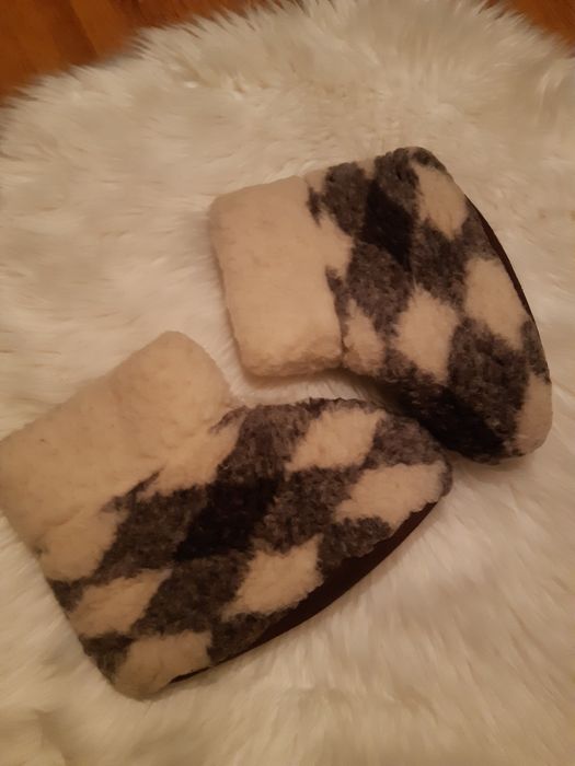 Kapcie góralskie wełniane bardzo ciepłe 37