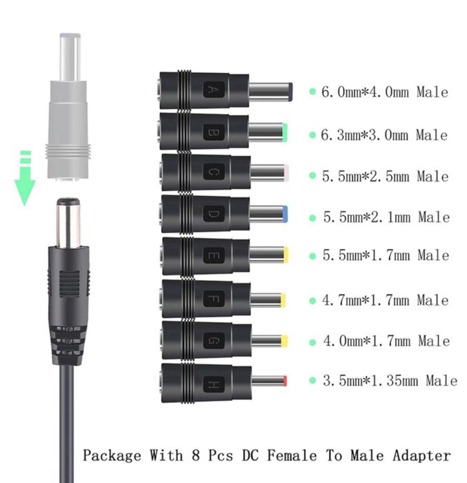 Wi-Fi USB DC 12V Комплект кабель + 8 переходников