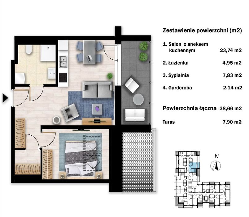Apartament w Grzybowie, 100 m od plaży, w pełni wyposażony