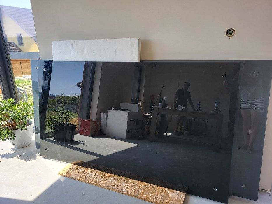 Balkon balustrada francuska szkło hartowane ESG 661 grafit+folia mat