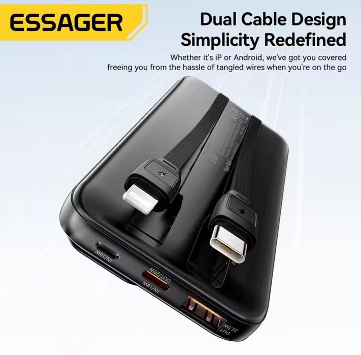Повер банк. Power bank Essager 20000mAh.  Быстрая зарядка. Швидке заря