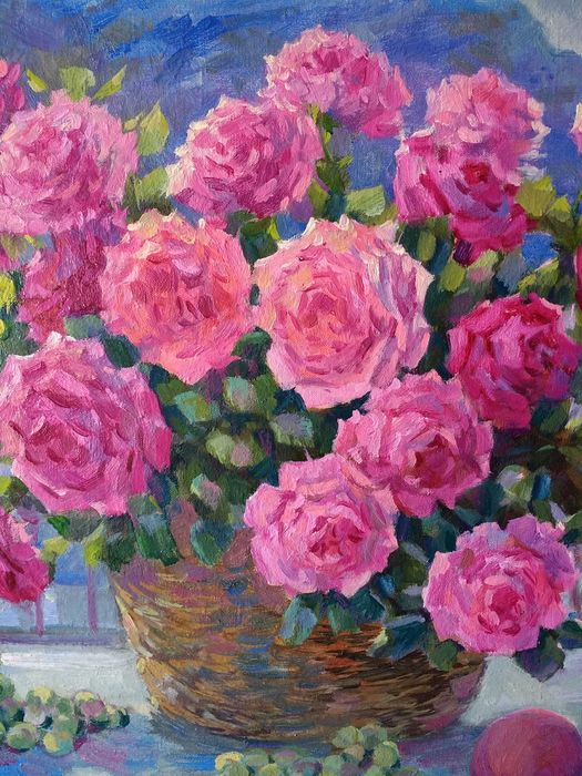 Картина маслом"Букет роз"