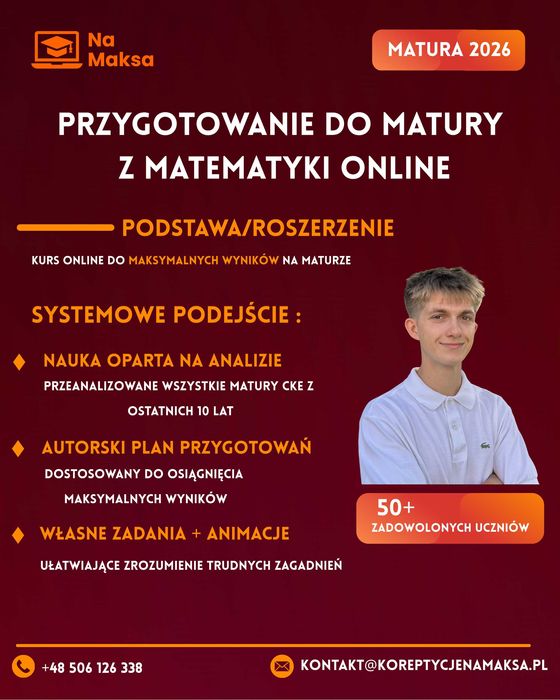 Przygotowanie do matury z matematyki | Korepetycje online