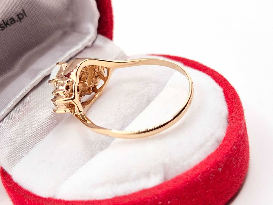 Zjawiskowy Złoty pierścionek z opalem 585 (14K) OPAL