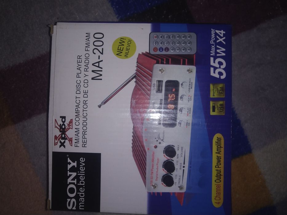 Усилитель мощности звука, 4 по 55 ват .