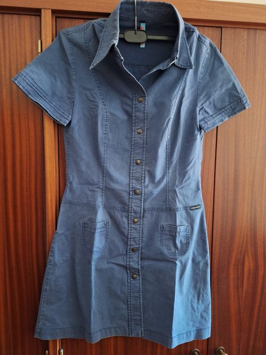 Vestido de ganga azul marinho
