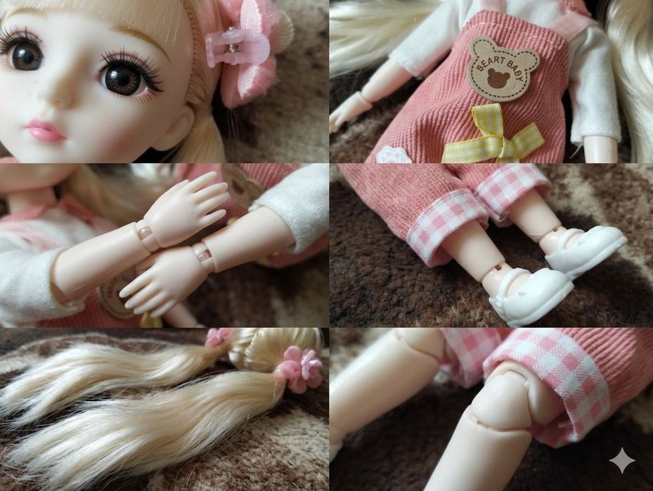 Śliczna Lalka Przegubowa 30 cm – Długie Blond Włosy | Pełna Ruchomość