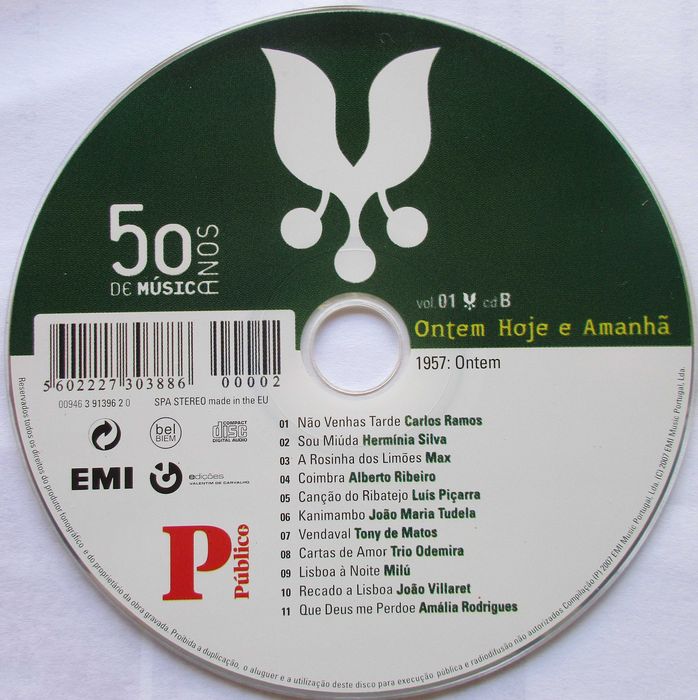 Ontem, Hoje e Amanhã - - - - - [50 Anos de Música Portuguesa] - 2 X CD