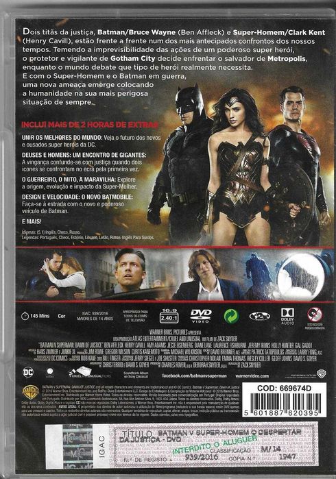 Batman v Super-Homem: O Despertar da Justiça (edição 2 DVD) (2016)