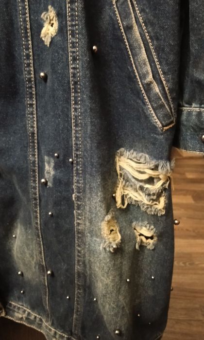 Жіночий кардиган б/у джинса з дірками Luizza 58