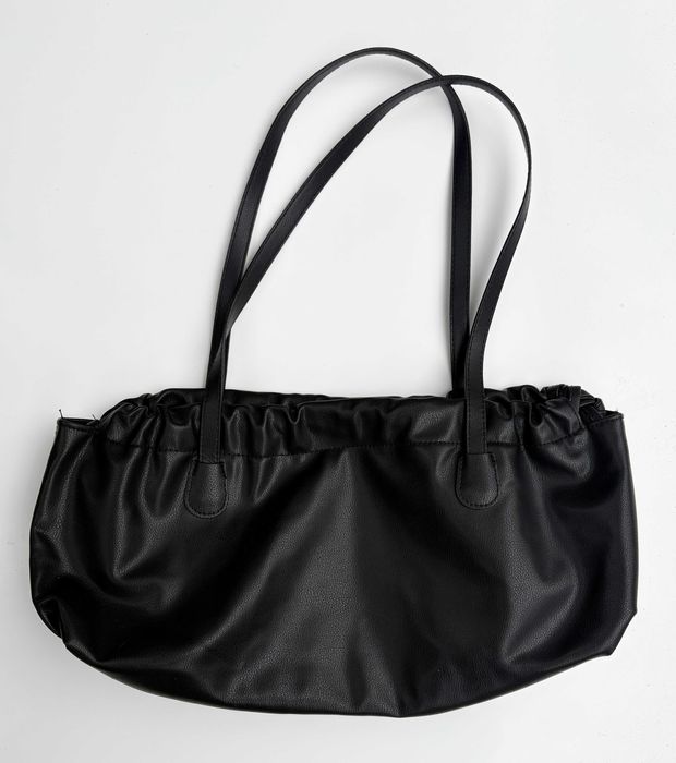 Torebka Torba Czarna Bagietka H&M Divided Worek Skóra Ekologiczna