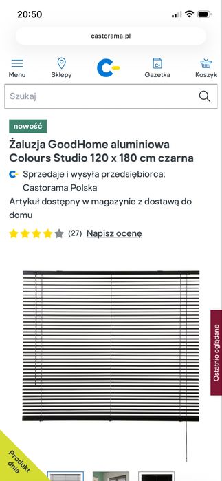 Żaluzja aluminiowa czarna dwie sztuki