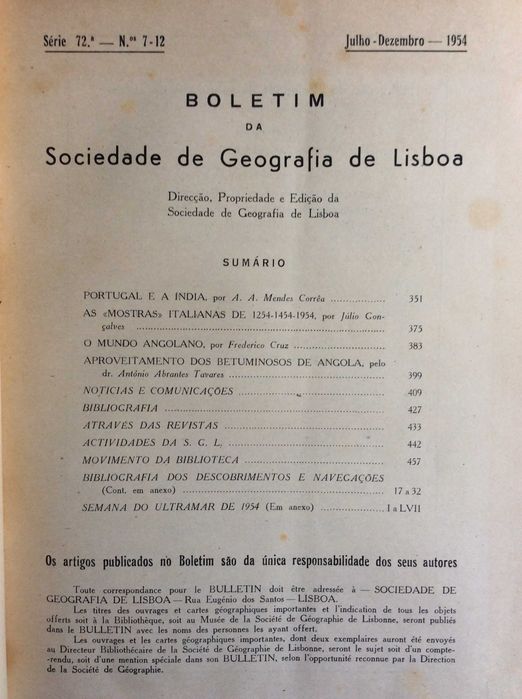 Boletim da Sociedade de Geografia de Lisboa, 1954