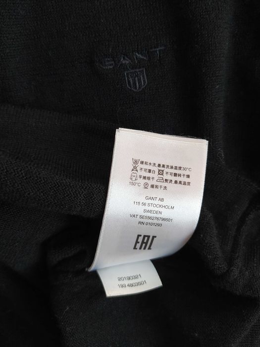 Sweter Gant fine merino wool wełniany r. S