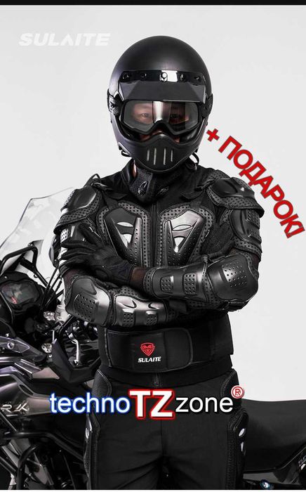 SULAITE Мото-черепаха ЧЁРНАЯ (мотокуртка) защита моноколеса