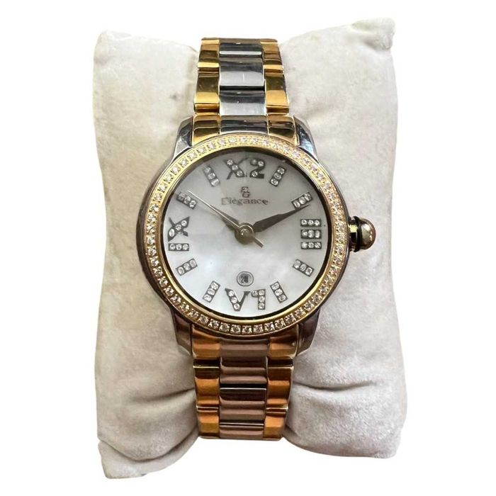 Relógio Elegance Geneve Senhora | Bicolor com Cristais