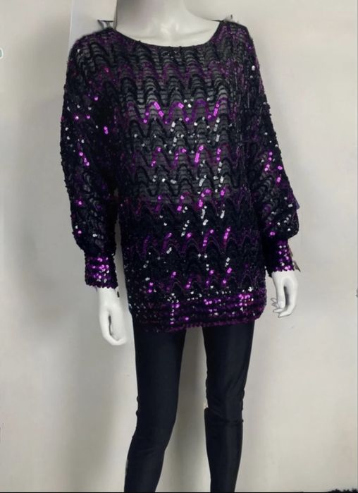 Bluzeczka damska unikat z cekinami Givenchy vintage 46
