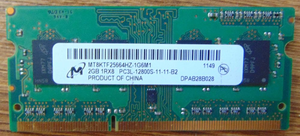 Оперативная память SoDimm DDR3L 2Gb