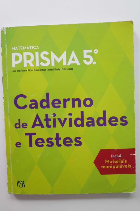 Caderno de atividades Matemática 5º ano "Prisma" Leya / Asa
