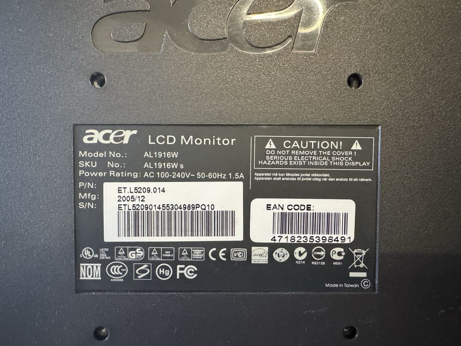 Monitor 19” Acer64284540368897121